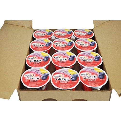 Yoplait Greek Yogurt Blended 5.3 Ounces Pack Of 12 Blueberry
