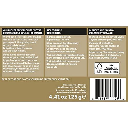 Taylors Of Harrogate Yorkshire Gold, 40 Teabags