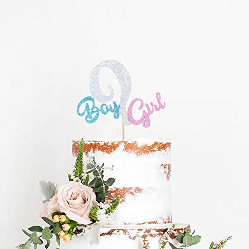 Glitter Boy Or Girl Cake Topper, Colorful Cake Decor For Baby Sh