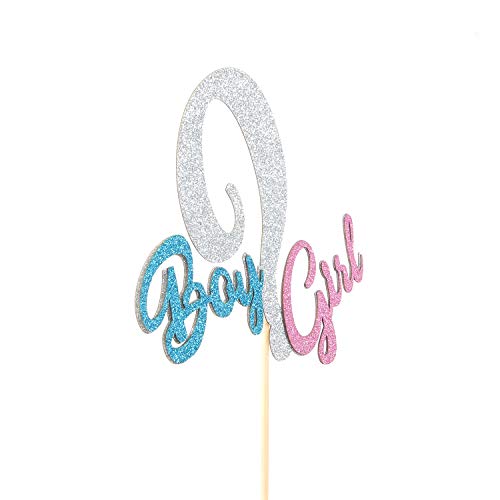 Glitter Boy Or Girl Cake Topper, Colorful Cake Decor For Baby Sh