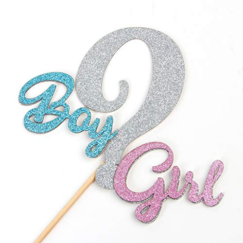 Glitter Boy Or Girl Cake Topper, Colorful Cake Decor For Baby Sh