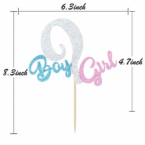 Glitter Boy Or Girl Cake Topper, Colorful Cake Decor For Baby Sh