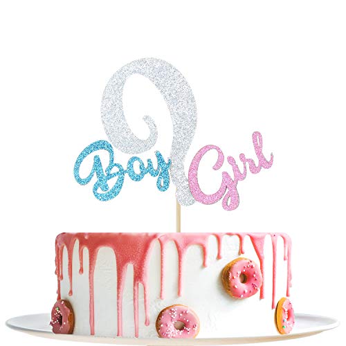 Glitter Boy Or Girl Cake Topper, Colorful Cake Decor For Baby Sh
