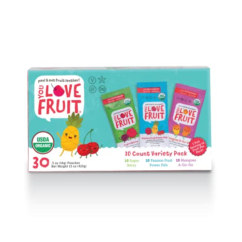 YOU LOVE FRUIT - Fruit Snacks Variety Pack 30 count, 100% Natura...