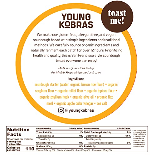 Young Kobras Organic, Gluten-Free Original Sourdough Bread 2-pa...