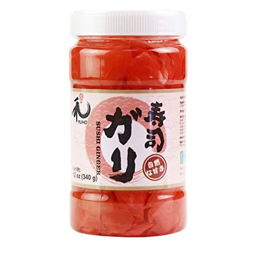 Yuho Pickled Sushi Ginger, Japanese Pink Gari Sushi Ginger Fat F