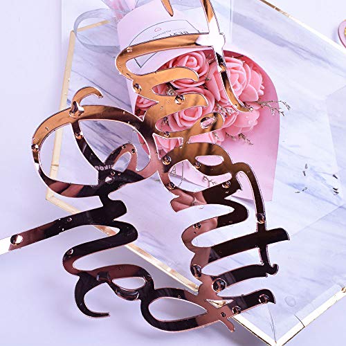 Yuinyo 21Th Birthday Cake Topper Champagne Gold 21Th Birthday Pa