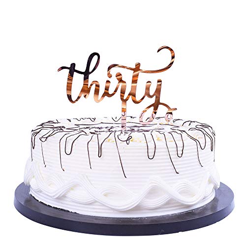 Yuinyo 30Th Birthday Cake Topper Champagne Gold 30Th Birthday Pa