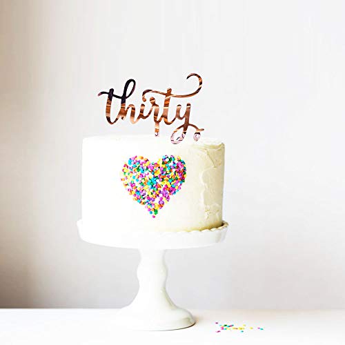 Yuinyo 30Th Birthday Cake Topper Champagne Gold 30Th Birthday Pa