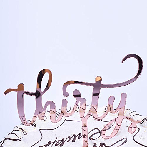 Yuinyo 30Th Birthday Cake Topper Champagne Gold 30Th Birthday Pa