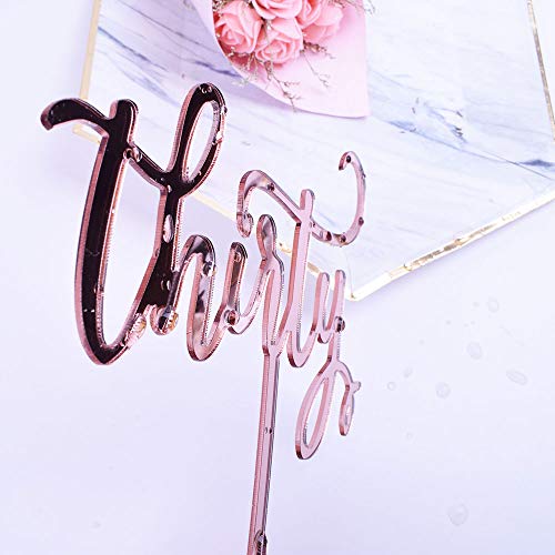 Yuinyo 30Th Birthday Cake Topper Champagne Gold 30Th Birthday Pa
