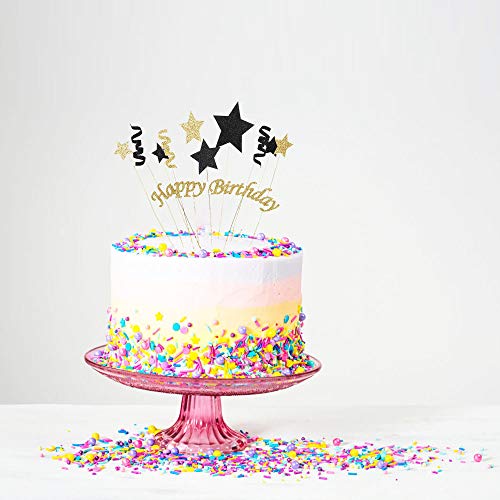 Yuinyo Handmade Black And Glod Glitter Pentacle Pentacle Cake To