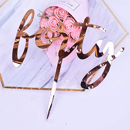 Yuinyo Happy Birthday Cake Topper Acrylic Rose Gold 40Th Birthda