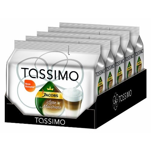 Tassimo Jacobs Latte Macchiato, Pack Of 5, 5 X 16 T-Discs 40 Se