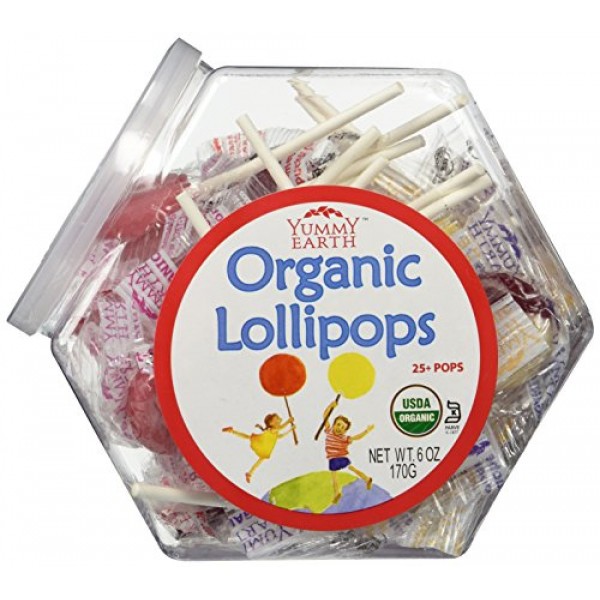 Organic Lollipops Assorted Bin, 25 Count, 6 Ounce