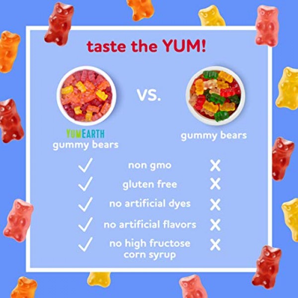 YumEarth Gluten Free Gummy Bears, Assorted Flavors, 5 Snack Pack...