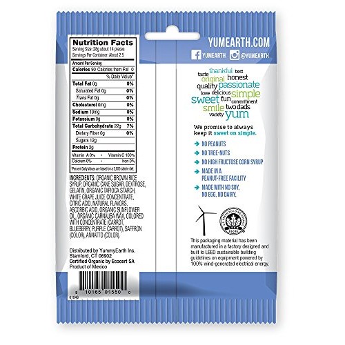 Yumearth Gummy Bears, Assorted Flavors, 2.5 Oz Bag