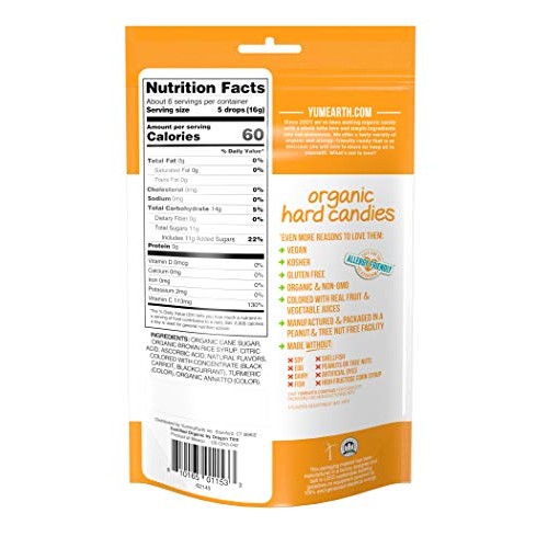 Yumearth Organic Citrus Grove Vitamin C Drops, 3.3 Ounce Pack O