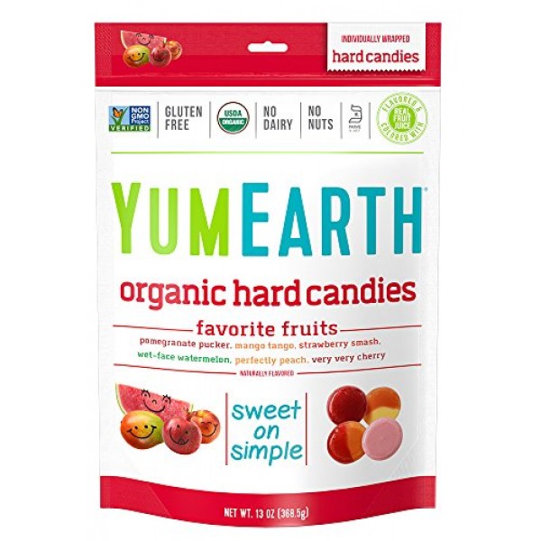 Yumearth Organic Favorite Fruit Hard Candy, Assorted Flavors, 13