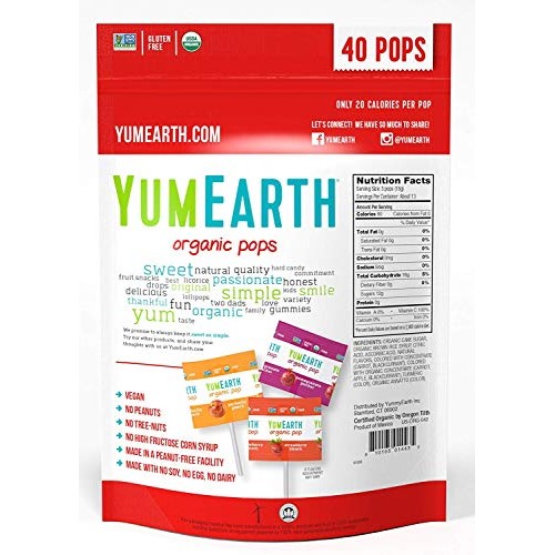 Yumearth Organic Lollipops, Assorted Flavors, 50 Lollipops 3 Pa
