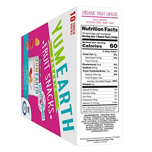 YumEarth Organic Tropical Fruit Snacks, 0.7 Ounce Pack of 10