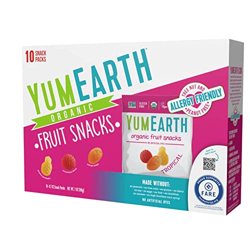 YumEarth Organic Tropical Fruit Snacks, 0.7 Ounce Pack of 10
