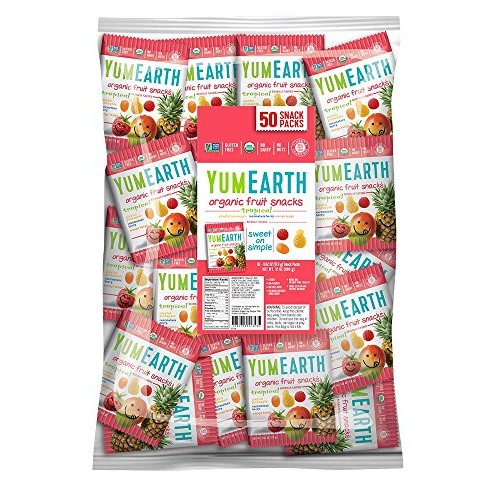 Yumearth Organic Tropical Fruit Snacks, 50 Snack Packs