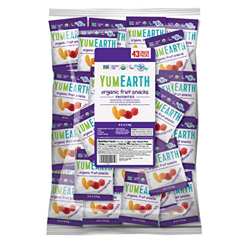 Yumearth Organic Vegan Fruit Snacks, 0.7 Ounce Snack Packs, 43 P
