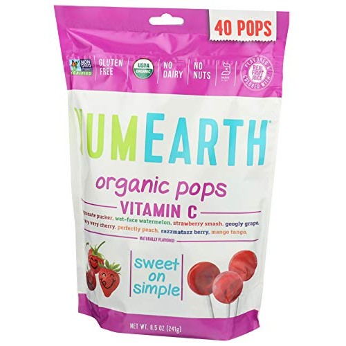 Yumearth, Organic Vitamin C Lollipops 40 Lollipops Per Pack, 8.5 Oz