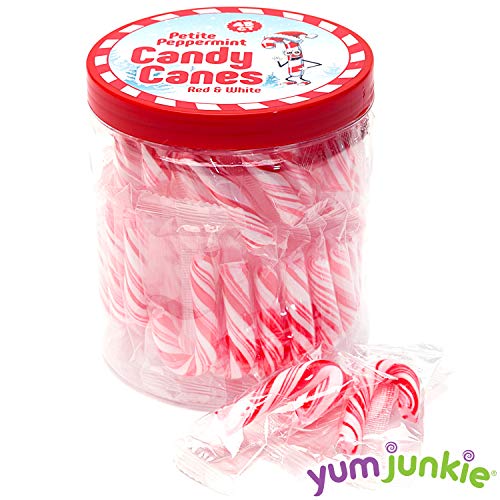 Mini Candy Canes - Red And White - 45 Piece Jar