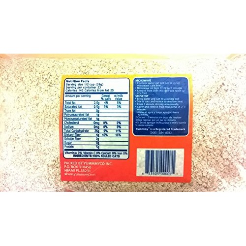 Yummmy Quick Cooking Oatmeal, 2 Lb 32 Oz, Kosher Certified, Ho