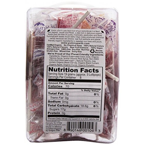 Yumearth Organic Fruit Lollipops, 6 Ounce Container