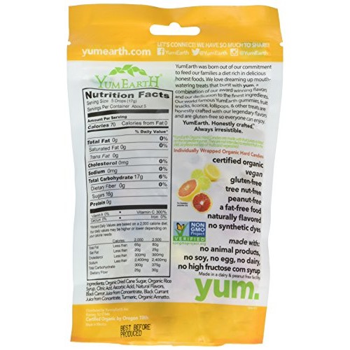 Yummy Earth Citrus Grove Vitamin C Drops, Gluten Free, 3.3000-Ou