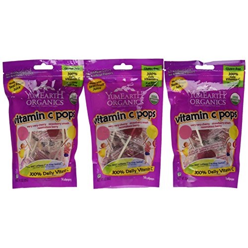 Yummy Earth Vitamin C Lollipops, Gluten Free, 3-Ounces Pack Of 6