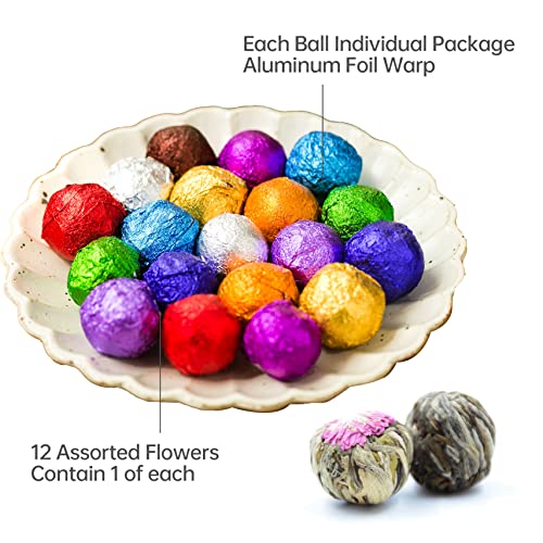 10 Assorted Blooming Flower Tea Balls Gift Set| Handmade Herbal