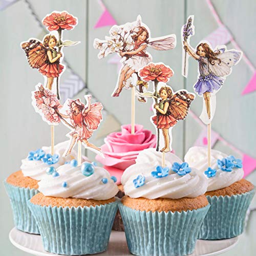 Yunko 24 Pcs Fairy Cupcake Toppers Fairy Cupcake Picks For Kids
