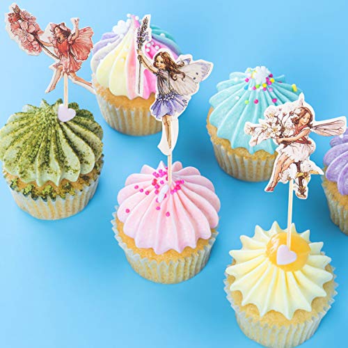 Yunko 24 Pcs Fairy Cupcake Toppers Fairy Cupcake Picks For Kids