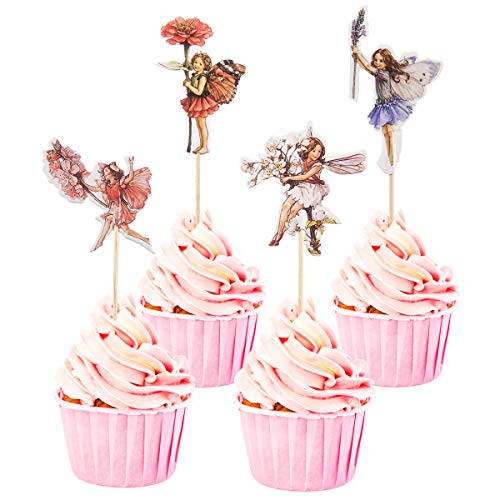 Yunko 24 Pcs Fairy Cupcake Toppers Fairy Cupcake Picks For Kids