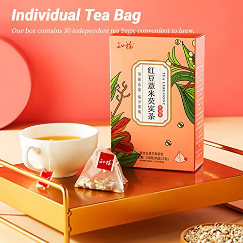 Red Bean Coix Seed Tea Bags, 5.3oz 30 Count Ormosia Red Bean Pea...