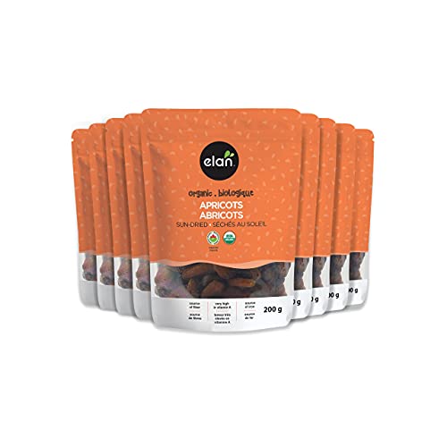 ELAN Organic Sun-Dried Apricots 8 Pack, 56.8 Oz, Non-GMO, Vegan,...
