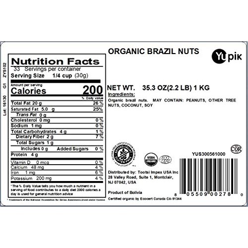 Yupik Brazil Nuts, Organic, 2.2 Lb