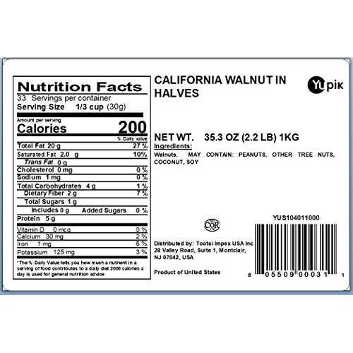 Yupik California Walnuts Halves &Amp;Piece, 2.2 Lb