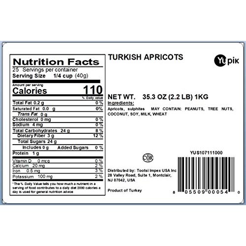 Yupik Dried Turkish Apricots, 2.2 lb