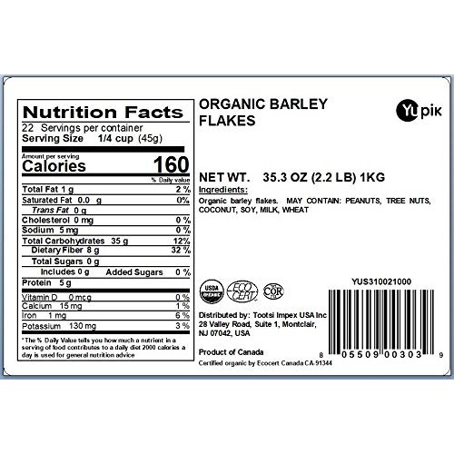 Yupik Flakes, Organic Barley, 2.2 Lb