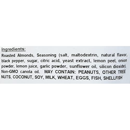 Yupik Lemon Pepper Almonds, 1 Lb, Zesty Flavored Roasted Nuts, N