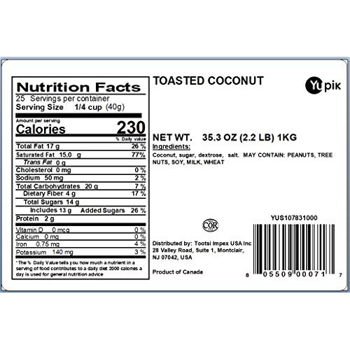 Yupik Nuts Coconut Toasted, 35.2 Ounce