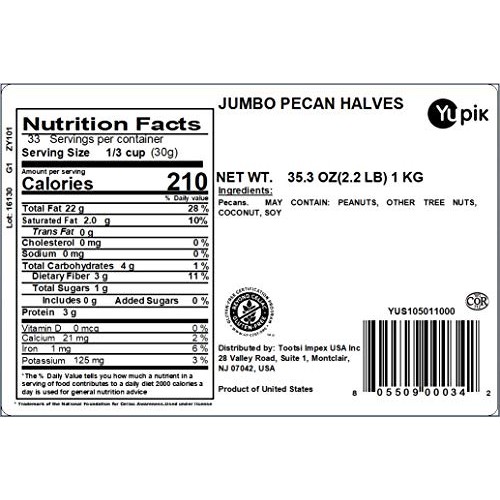 Yupik Nuts Pecan Halves, 2.2lb