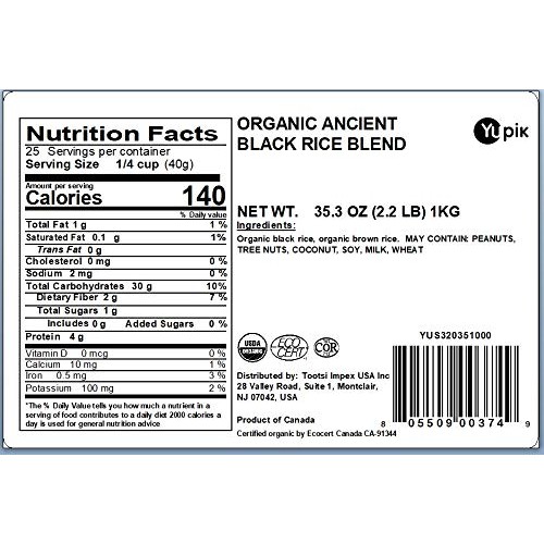 Yupik Organic Ancient Black Rice Blend, 2.2 Pound