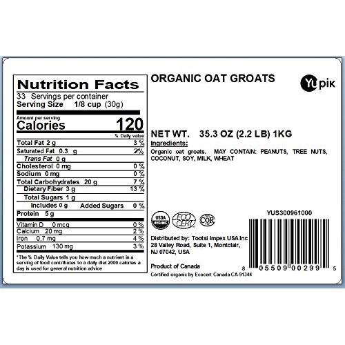 Yupik Organic Oat Groats, 2.2 Pound