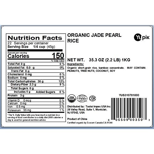 Yupik Rice, Organic Jade Pearl, 2.2 Lb